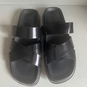 Zara Black Strappy Sandals Sz-40 9.5 NWOB
